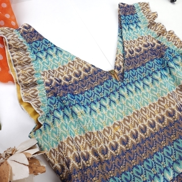 Anthropologie Tabitha Gorgeous Blue Brown Stripe Weave Sz 6 - Picture 3 of 15